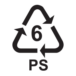 พลาสติกรีไซเคิล เบอร์ 6 PS หรือ Polystyrene
